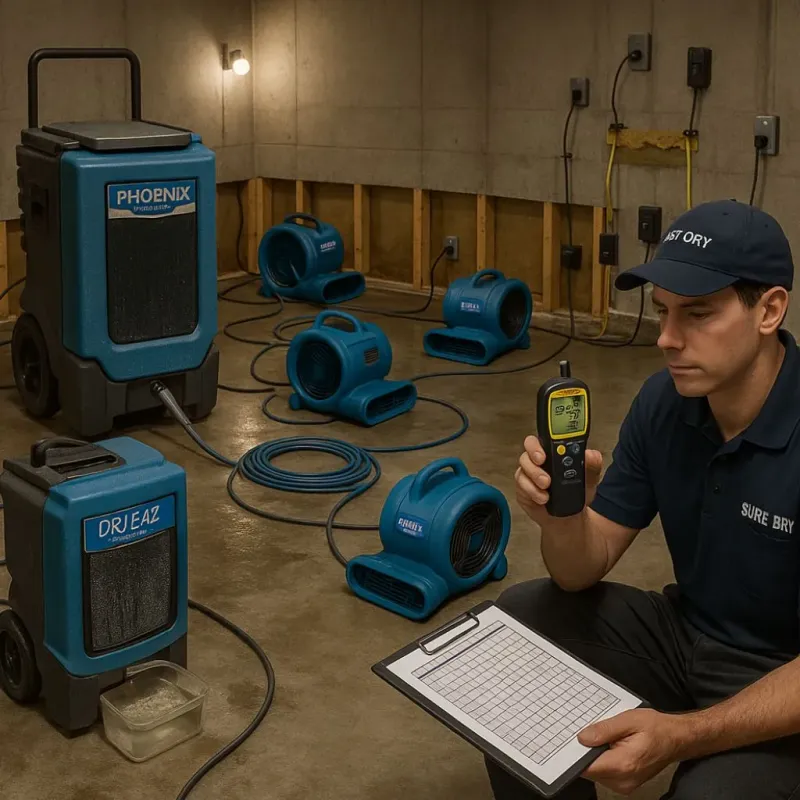 Structural Drying and Dehumidification process in Sykesville, MD